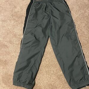 Vintage Reebok Gray and Black lined track pants